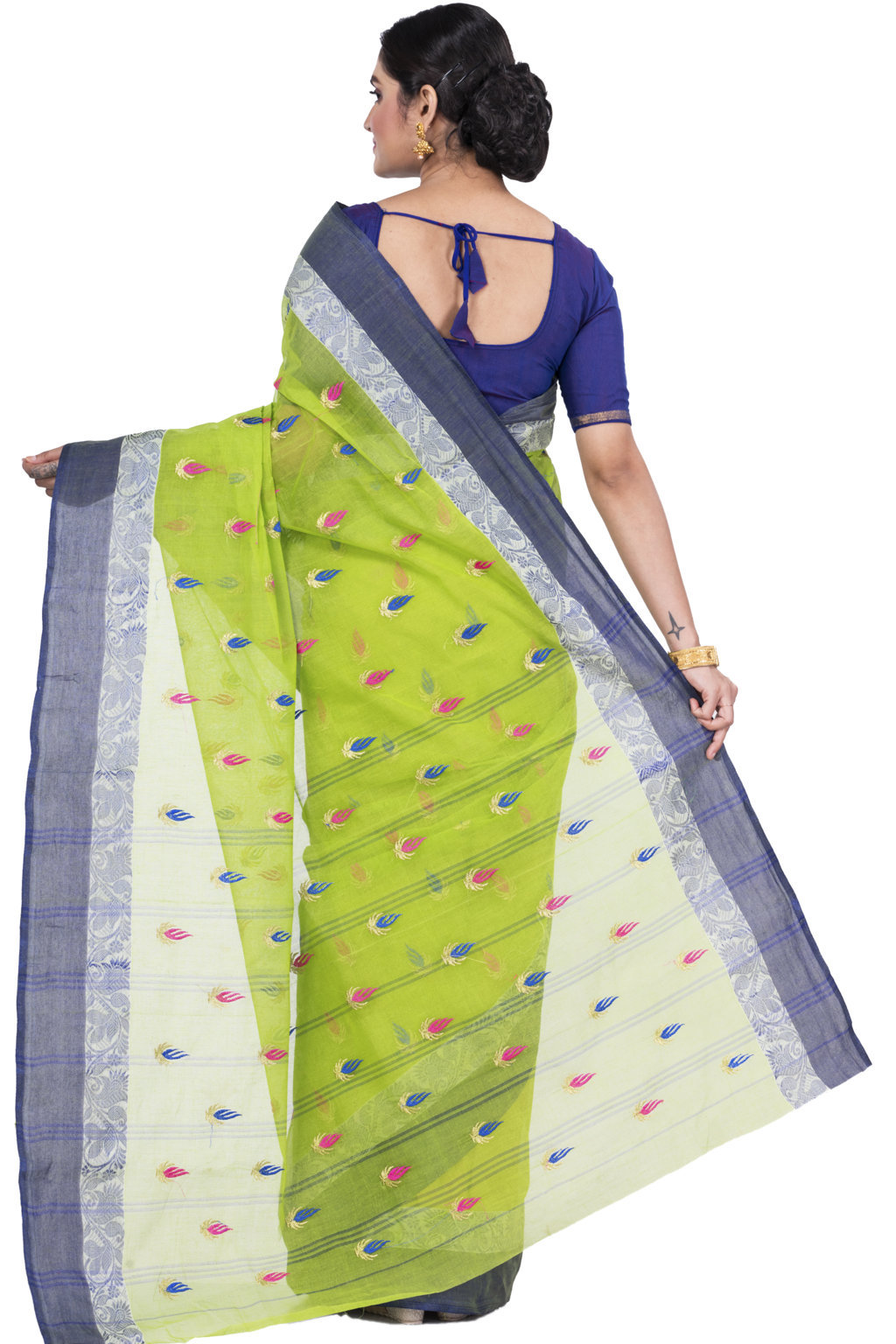 Green Pure Cotton Dip_Embro Tant Embroidery (661)